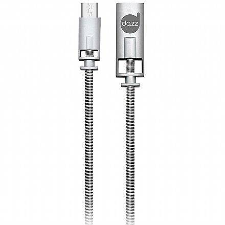 Cabo Micro USB para USB - 90cm - Prata - Liga de Zinco - Dazz 6013710