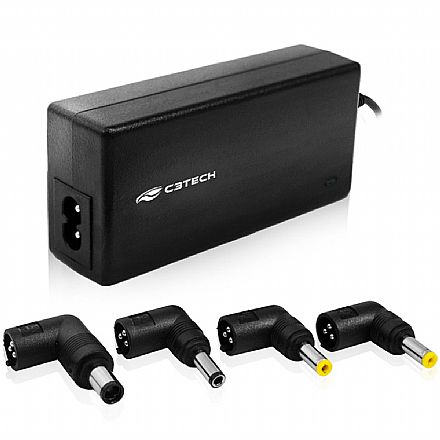 Fonte Carregador Universal para Notebook 70W C3Tech NB-70K - 18.5V a 19V - Pontas Intercambiáveis