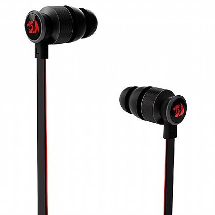 Fone de Ouvido Intra-Auricular Redragon Thunder Pro - com Microfone - Conector P2 - Preto e Vermelho - E200