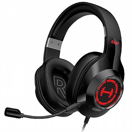 Headset Gamer Edifier G2 II - com Controle de Volume e Microfone Removível - LED RGB - Som Virtual 7.1 Surround - Conector USB - Preto - G2II-BK