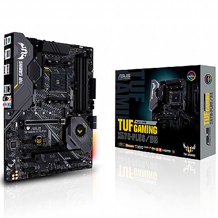 Placa Mãe Asus TUF X570-PLUS/BR GAMING (AM4 - DDR4 4400 O.C) - Chipset AMD X570 - USB 3.1 - Slot M.2 - LED RGB - ATX