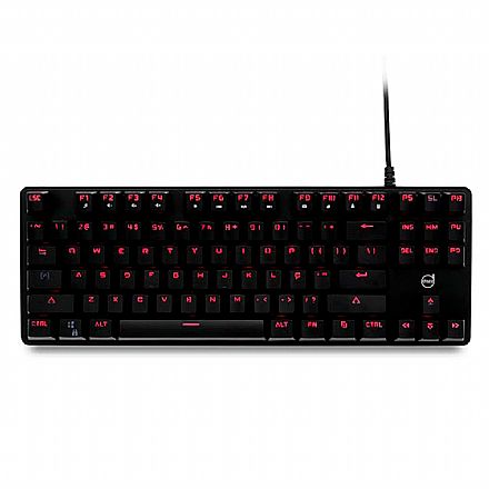 Teclado Mecânico Gamer Dazz Alpha Red - Switch Gateron Red - ABNT2 - Teclas Anti-Ghosting - Iluminação LED - 625332