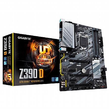 Placa Mãe Gigabyte Z390 D (LGA 1151 - DDR4 4266 O.C) - Chipset Intel Z390 - 8ª e 9ª Geração - Slot M.2 - ATX