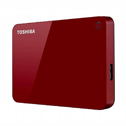 HD Externo 2TB Portátil Toshiba Canvio Advance - USB 3.0 - HDTC920XR3AA - Vermelho