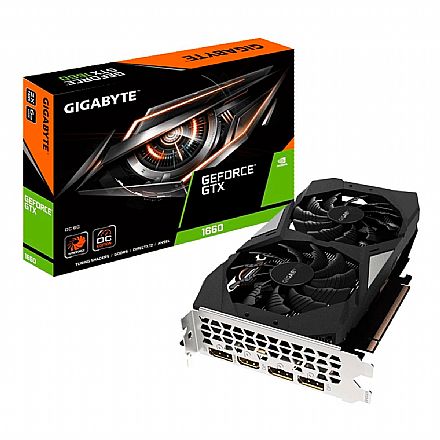 GeForce GTX 1660 6GB GDDR5 192bits - Windforce 2X OC - Gigabyte GV-N1660OC-6GD