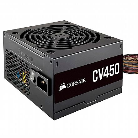 Fonte 450W Corsair CV450 - PFC Ativo - 85% Eficiência - 80 PLUS® Bronze - CP-9020209-BR