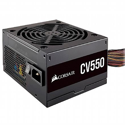 Fonte 550W Corsair CV550 - PFC Ativo - 80 PLUS® Bronze - sem Cabo de Força - CP-9020210-WW