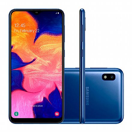 Smartphone Samsung Galaxy A10 - Tela 6.2" HD+, 32GB, Dual Chip 4G, Câmera 13MP - Azul - SM-A105M/32DS - Open Box