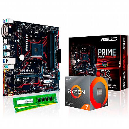 Kit Upgrade AMD Ryzen™ 7 3800X + Asus Prime B450M GAMING/BR + Memória 8GB DDR4