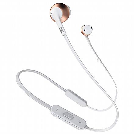 Fone de Ouvido Bluetooth Intra-Auricular JBL Tune 205BT - com Microfone - Rose Gold - JBLT205BTRGD