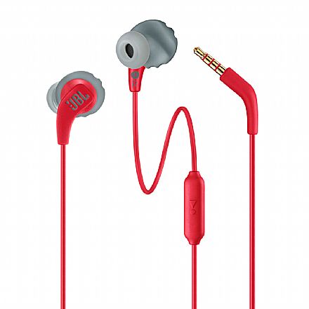 Fone de Ouvido Esportivo Intra-Auricular JBL Endurance Run - com Microfone - Resistente a Água - Ponteiras Magnéticas - Conector P2 - Vermelho - JBLENDURRUNRED