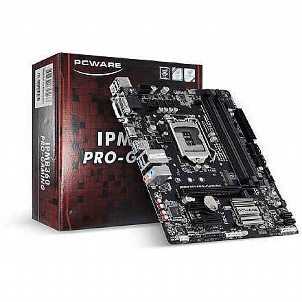 Placa Mãe PCWare IPMB360 PRO GAMING (LGA 1151 - DDR4 2133) Chipset Intel B360 Express - Slot M.2 - Micro ATX