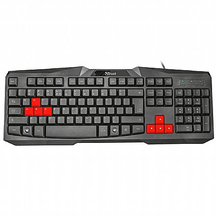 Teclado Gamer Trust Ziva - Teclas Direcionais em Vermelho - 22413