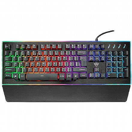 Teclado Gamer Trust GXT 860 Thura Semi-mecânico - LED Rainbow - Anti-Ghosting - USB - 21839