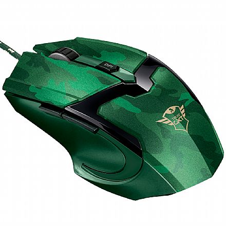 Mouse Gamer Trust GXT 101D Gav Jungle Camo - 4800dpi - 6 Botões - 22793