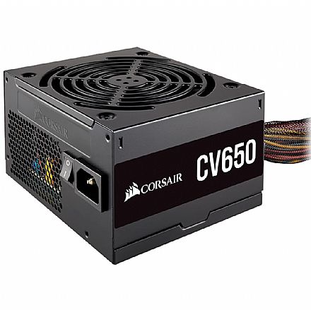 Fonte 650W Corsair CV650 - PFC Ativo - 85% Eficiência - 80 PLUS® Bronze - CP-9020211-BR