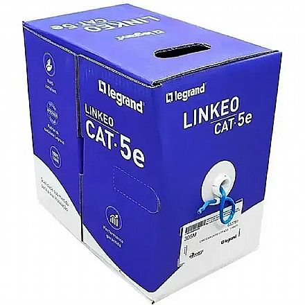 Caixa de Cabo UTP Cat 5e para rede - Legrand Linkeo - Homologado - 305 metros - CMX - Azul - 632781