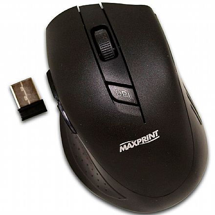 Mouse sem Fio Maxprint - 2.4GHz - 1600dpi - Preto - 6012254
