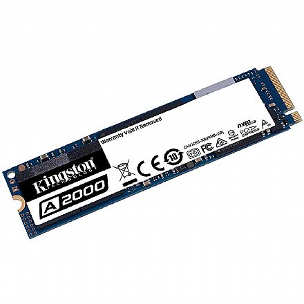 SSD M.2 250GB Kingston A2000 - NVMe - Leitura 2000 MB/s - Gravação 1100MB/s - SA2000M8/250G