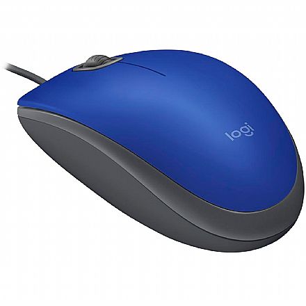 Mouse Logitech M110 Silent - USB - Clique Silencioso - Ambidestro - Azul - 910-005491
