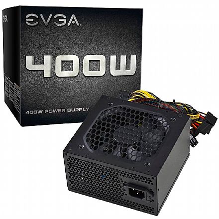 Fonte 400W EVGA Standard - Eficiência 75% - Fan Bearing - 100-N1-0400-L0