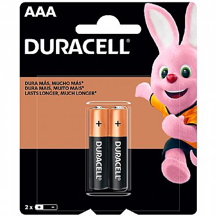 Pilha Alcalina AAA Duracell - 2 unidades - MN2400B2