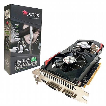 Placa de Vídeo GeForce GTX 750 Ti 2GB GDDR5 128bits - Afox - AF750TI-2048D5H5-V6