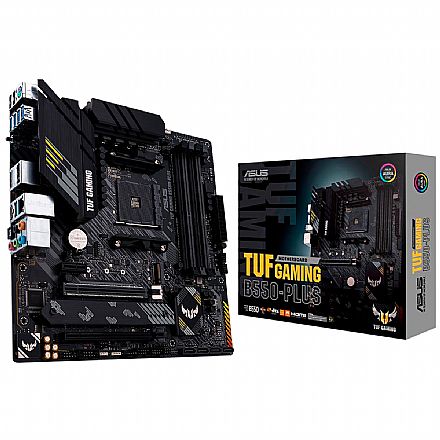 Placa Mãe Asus TUF GAMING B550M-PLUS (AM4 - DDR4 4600 O.C) - Chipset AMD B550 - USB 3.2 - Slot M.2 - Micro ATX