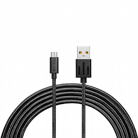 Cabo Micro USB para USB - 1.5 Metro - Acabamento Premium - Preto - Multilaser Pulse WI412