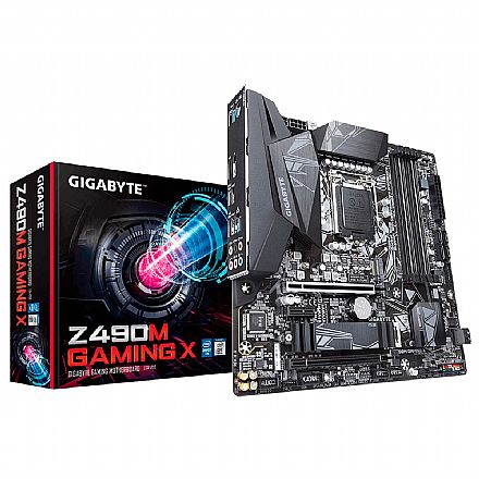 Placa Mãe Gigabyte Z490M Gaming X (LGA 1200 - DDR4 4400 O.C) Chipset Intel Z490 Express - USB 3.2 - Slot M.2 - Micro ATX