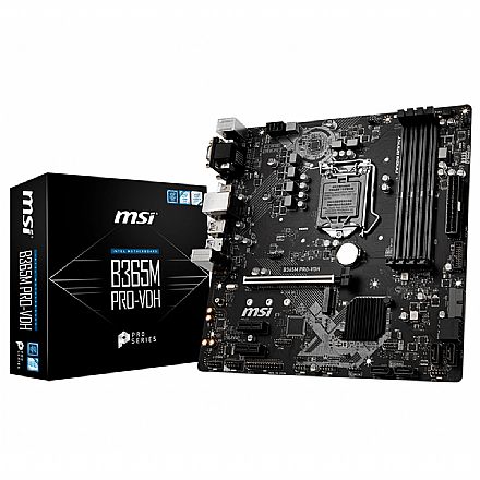 Placa Mãe MSI B365M PRO-VDH (LGA 1151 - DDR4 2666) - Chipset Intel B365 - USB 3.1 - Slot M.2 - Micro ATX