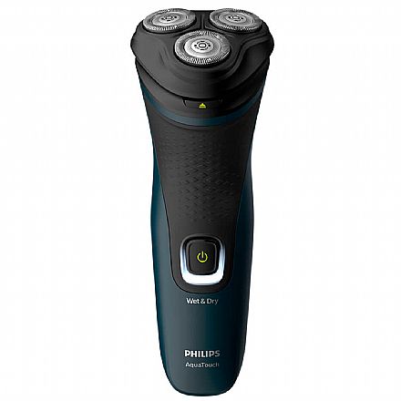 Barbeador Elétrico Philips Shaver Aquatouch S1121/41 - Bivolt - 3 Cabeças de Corte - à Prova D`água - Uso Seco ou Molhado