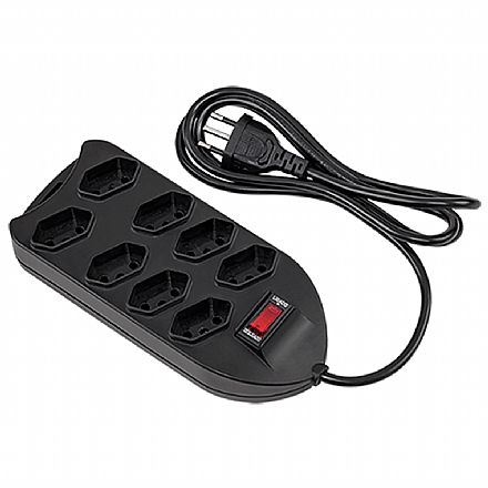 Filtro de linha 8 tomadas Intelbras - Bivolt - Padrão 3 pinos - Preto - EPE 1008+ PT