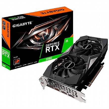 Placa de Vídeo GeForce RTX 2060 D6 6GB DDR6 192bits - WindForce 2X - Gigabyte GV-N2060D6-6GD