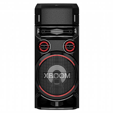 Caixa de Som Acústica LG XBOOM RN7 - Super Graves - Multi Bluetooth e Wireless Party Link - Karaokê - Entrada para Microfone e Guitarra - Iluminação LED