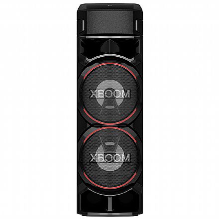 Caixa de Som Acústica LG XBOOM RN9 - Super Graves - Multi Bluetooth e Wireless Party Link - Karaokê - Entrada para Microfone e Guitarra - Iluminação LED