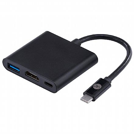 Adaptador Conversor USB-C para HDMI - USB 3.0 - HDMI - USB-C power - Compatível com Samsung DEX - Vinik HCHUC-20