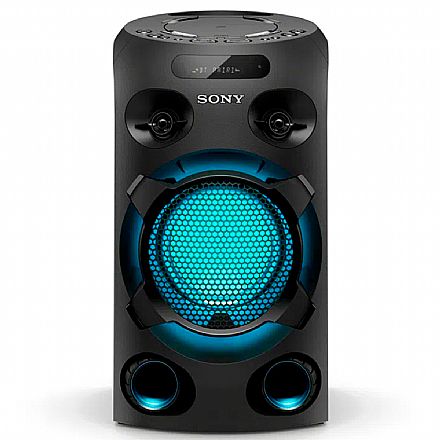 Mini System Sony Muteki MHC V02 - USB, Bluetooth, Wireless Party - Karaokê - Entrada para Guitarra e Microfone - Super Graves