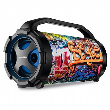 Caixa Amplificada Mondial Thunder Street II - 50W RMS - Bluetooth, USB e SD - Entrada para Microfone - Flash Light - MCO-11