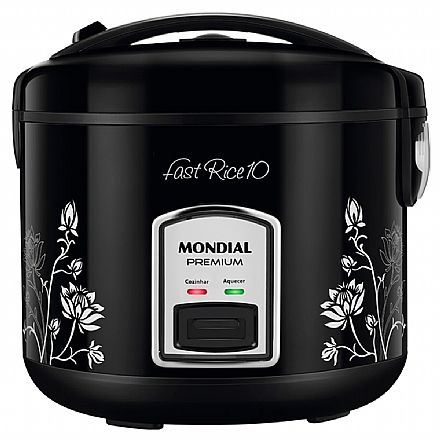 Panela Elétrica Mondial Fast Rice 10 - Funções Cozinhar e Aquecer - Preta - PE-44-10X