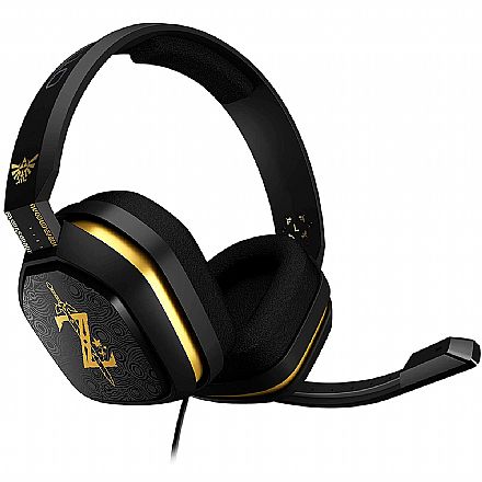 Headset Gamer Astro A10 Edição Legend of Zelda - Microfone Flip-Up-Mute Removível - para Console e PC - Conector P2 - Preto e Dourado 939-001706