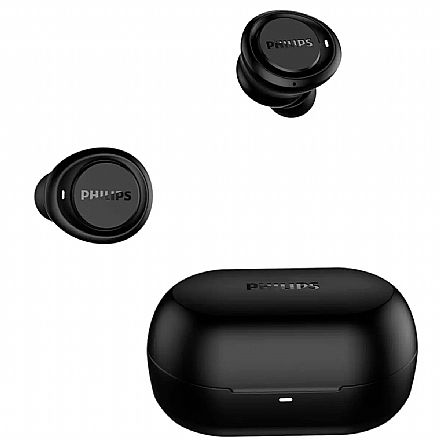 Fone de Ouvido Bluetooth Earbud Philips TAT1215BK/97 - com Microfone - Case Carregador - Preto