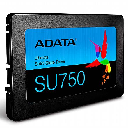 SSD 1TB Adata SU750 - Leitura 550MB/s - Gravação - 520MB/s - SLC 3D NAND - ASU750SS-1TT-C