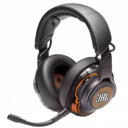 Headset Gamer JBL Quantum One - para Console e PC - Conector USB e P2 - Over Ear - RGB - JBLQUANTUMONEBLK