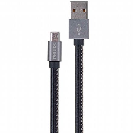 Cabo Micro USB para USB - Cabo em Couro - 1.2 metro - Philips DLC2518B/97