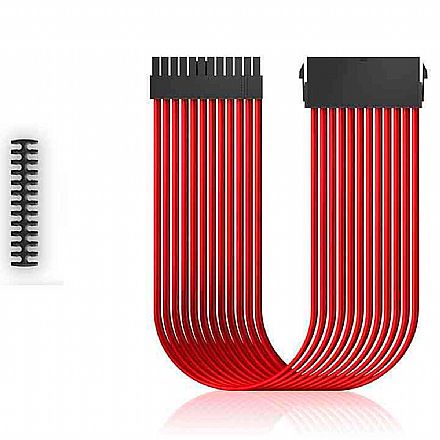 Extensor de Cabo 24 Pinos - 30cm - Vermelho - Deepcool EC300-24P-RD