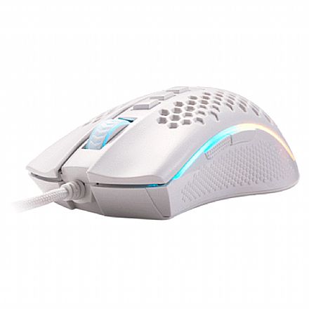 Mouse Gamer Redragon Storm Lunar - 12400dpi - 7 Botões Programáveis - RGB - Branco - M808W-RGB