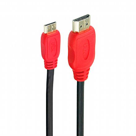 Cabo Conversor Mini HDMI para HDMI 2.0 - 2 metros - Chip SCE 018-9400