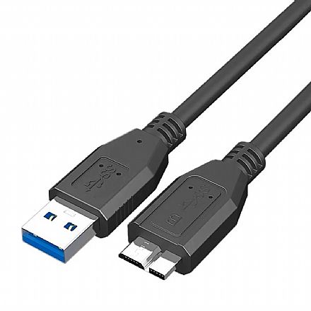 Cabo USB 3.0 para HD Externo - 80cm - USB para USB Micro B - 5GB/s