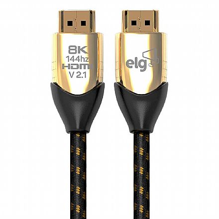 Cabo HDMI 2.1 - 2 metros - 8K Full UltraHD 60Hz / 4K UltraHD 120Hz - ELG HS8K20